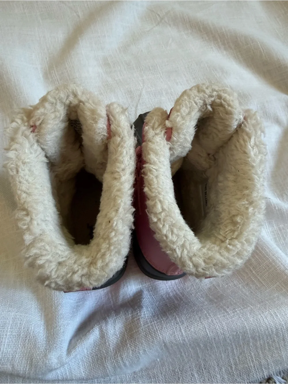 Cat & Jack Pink and Gray Snow Boots with Faux Fur Trim